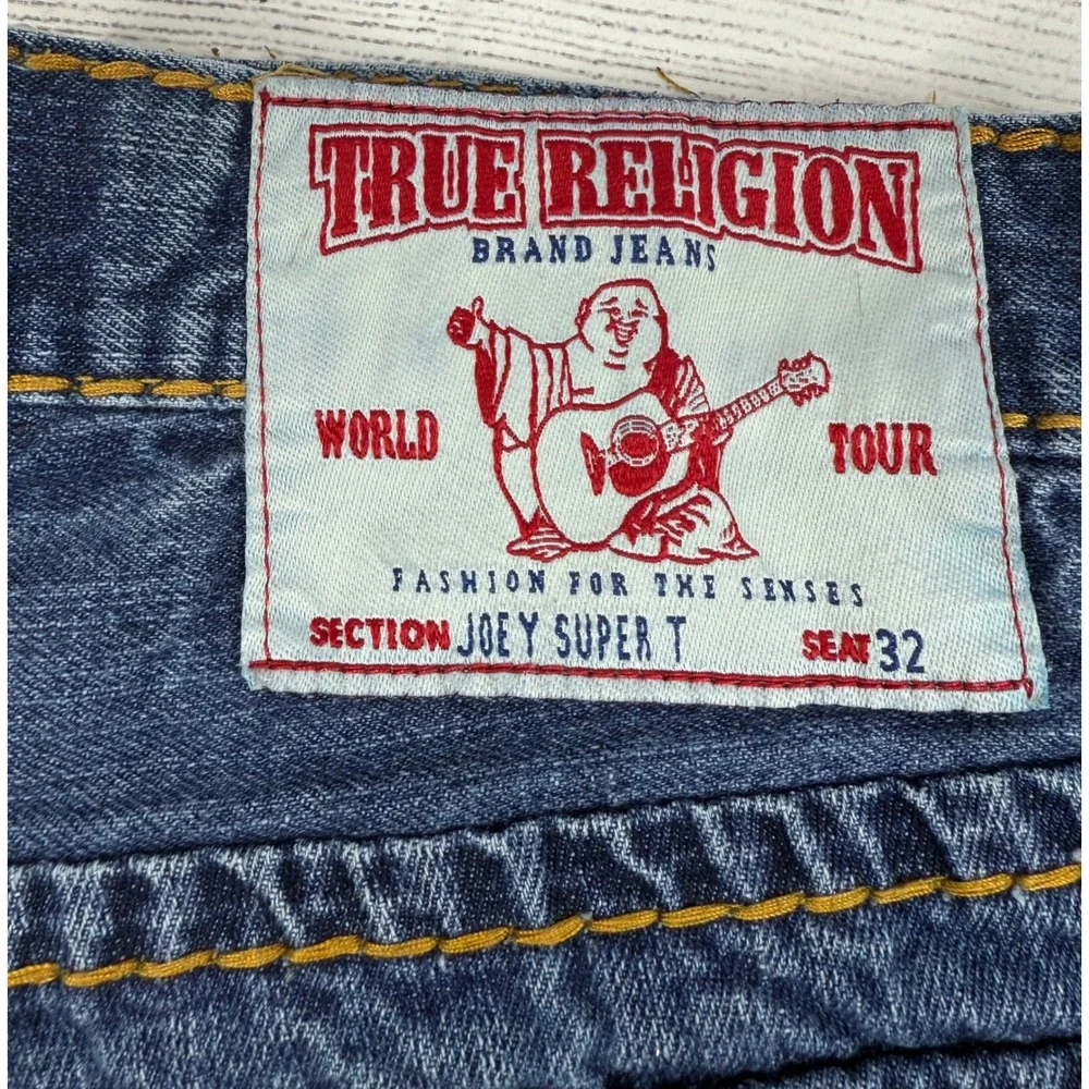 Vintage True Religion Joey Super T Jeans Mens Size 32 Dark Wash Button Fly Denim